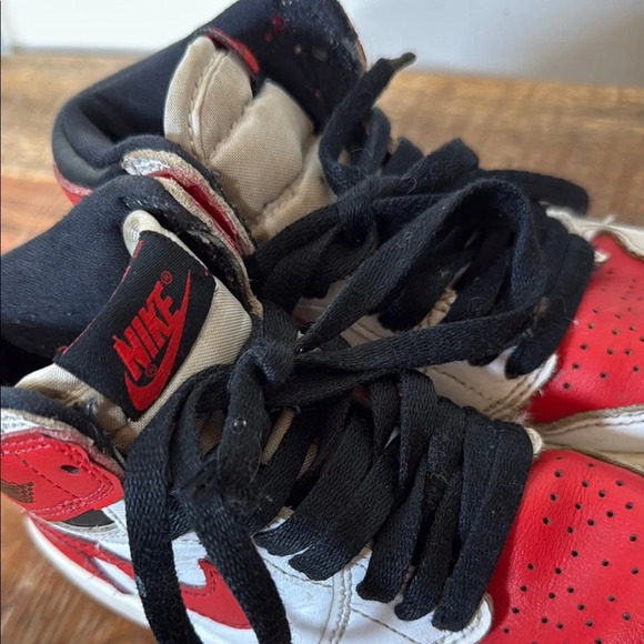 Nike Air Jordan Red and White Sneakers Classic Design, Size 12C - Picture 4 of 9